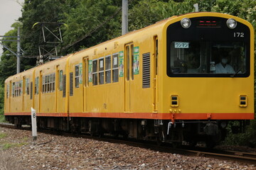 Obraz premium 三岐鉄道北勢線の特徴ある電車