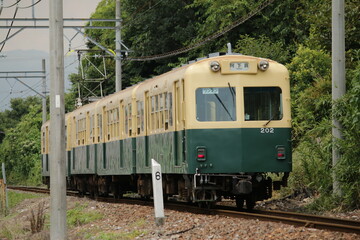 Naklejka premium 三岐鉄道北勢線の特徴ある電車