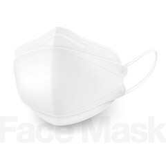 Medical masks new 3D provide superior protection. The 4-layer filter system helps when speaking, coughing or sneezing, the mask does not fall off on white background. Realistic file.