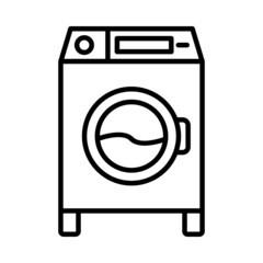 Washing Machine Vector Line Icon Design