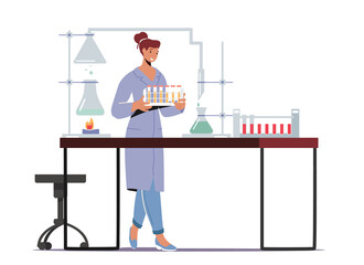 Chemist in Lab Coat Conducting Experiment and Scientific Research in Lab. Chemistry Science Staff at Work, Technician