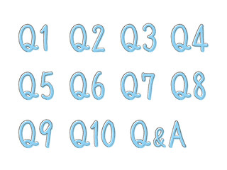 手描き風のQ＆A、よくあるご質問、FAQ、クイズ、回答、見出しのイラストセット