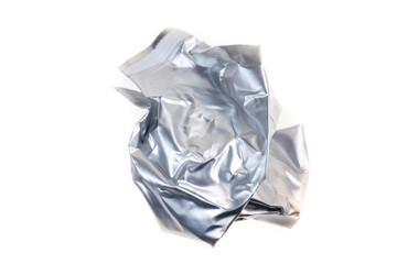 Crumpled aluminum foil background.