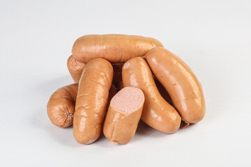 Natural meat sausages with minced meat