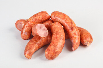 Natural meat sausages with minced meat