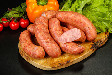 Natural meat sausages with minced meat