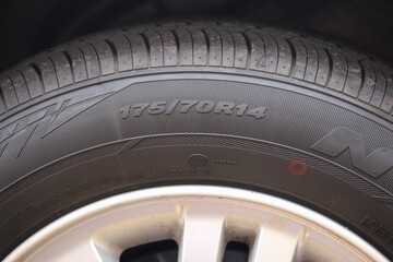 Car tire close up