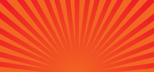 Red sunburst background. Vector background and editable