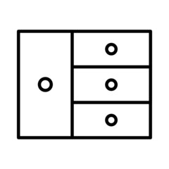 Cabinet Vector Line Icon Design