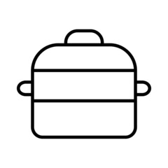 Cooking pot Vector Line Icon Design