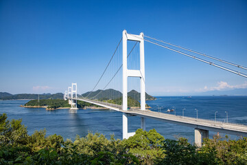 《愛媛県》糸山展望台からの眺望　来島海峡大橋