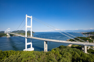 《愛媛県》糸山展望台からの眺望　来島海峡大橋