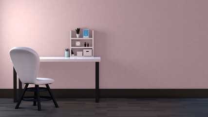 シンプルな部屋　椅子　雑貨　3DCGポスター