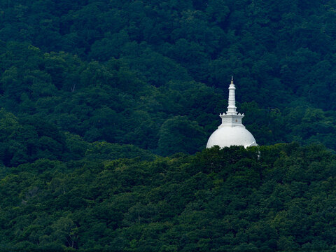 札幌仏舎利塔と藻岩山