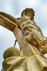 Religi&ouml;se Statue an einem historischen Kloster in Warburg