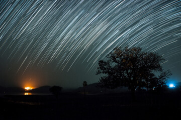 Beautiful star trails at Rajpipla, Gujarat