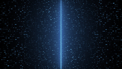 Abstract digital particle and light abstract background, animation cyber or technology background. Moving neon glowing rays in motion.