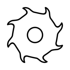 Circular Saw Vector Line Icon Design