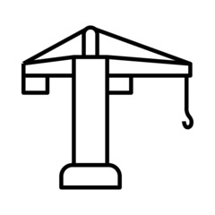 Crane Vector Line Icon Design