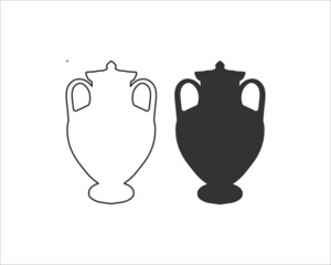 a Greek amphora. vector silhouette
