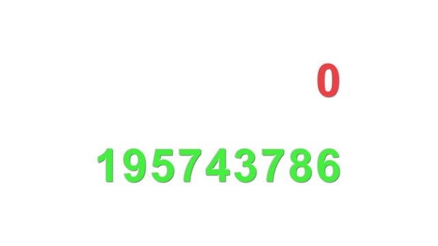 Numbers transaction. Set, white background and transparent with  alpha channel. Color numbers  - red green, black, white. Concept transferring money, spending amounts, accounting transactions on bank