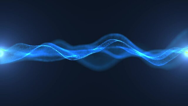Abstract loopable blue and violet wavy motion background. Concept of futuristic animation.