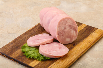 Natural ham with two slices