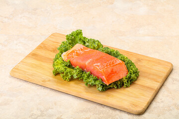 Salmon fillet slice for cooking