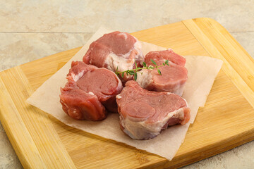 Raw pork tenderloin for cooking