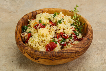 Vegetarian uisine - couscous with vegetables