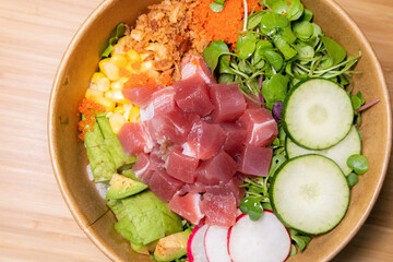  a lunch box salad style ahi poke