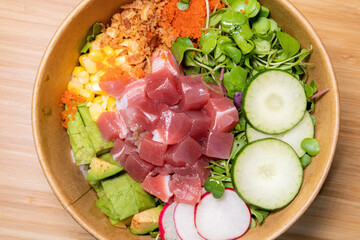  a lunch box salad style ahi poke