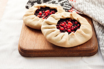 Lenten berry galette on a wooden board
