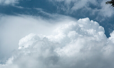 Obraz premium Cloudy skies and airplanes