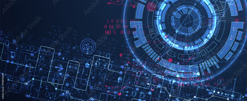 Poster abstract background with plexus effect. scientific and technological concept with the use of technic