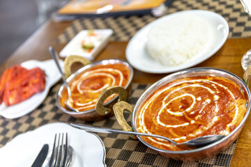Indian style curry soup with rice