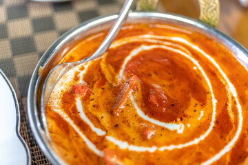 Indian style yogurt curry soup