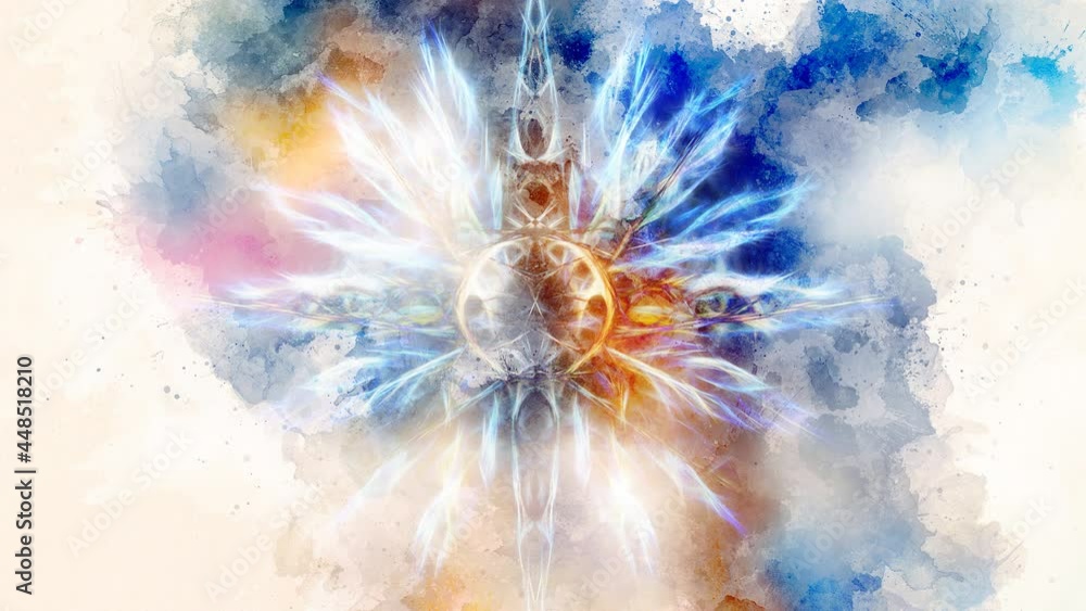 Aufkleber Ornamental graphic in shape of a star with feathers, fractal effect.