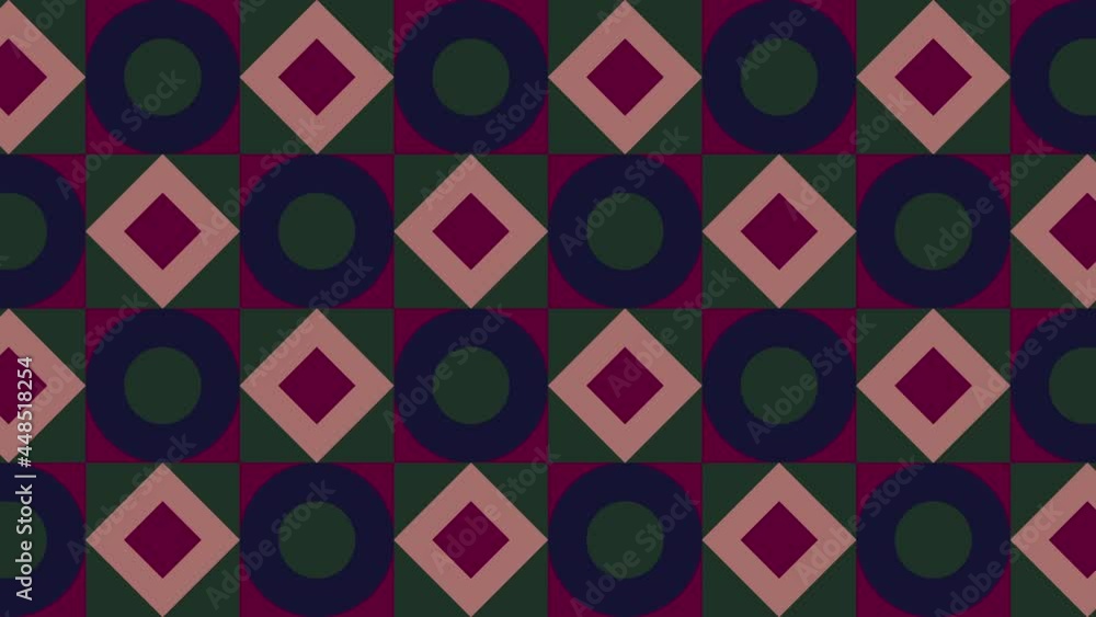 Aufkleber seamless loop motion graphic animation in a calm color palette. geometric pattern of animated tiles 