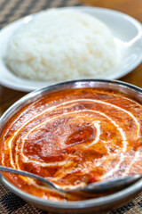 Indian style curry soup with rice