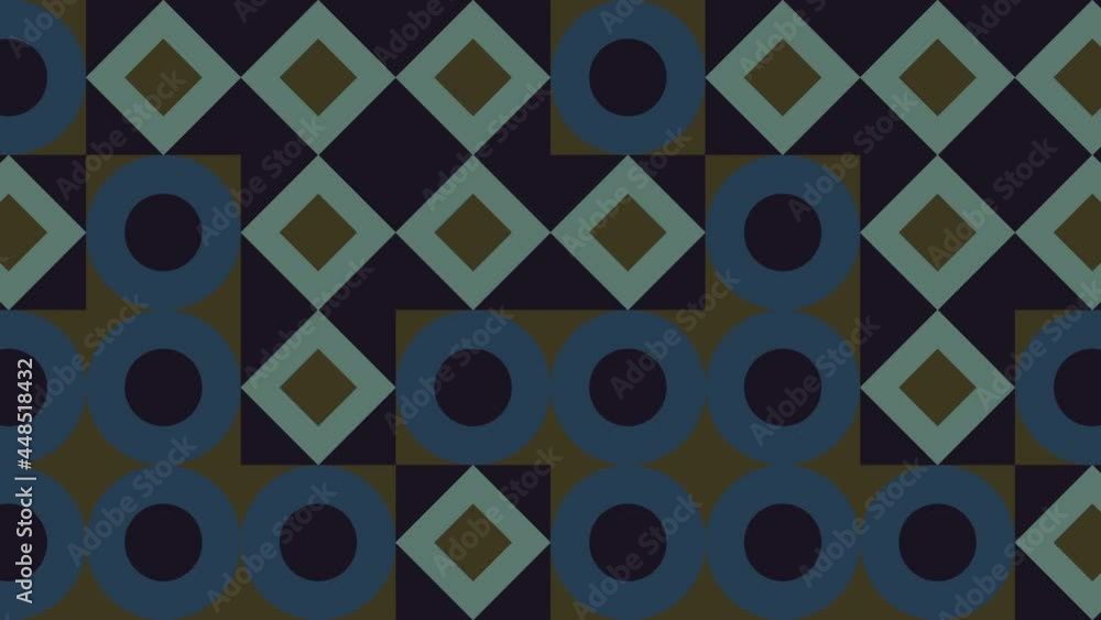Aufkleber geometric dynamic tiles in vintage pattern in a warm color palette. a seamless loop motion graphic a
