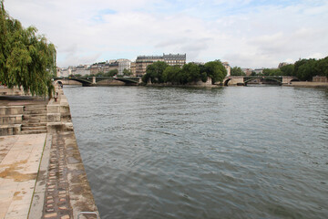 quay and river seine in paris (france) 