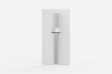 Chopsticks in Matte Pack Mockup isolated on white background. 3d illustration