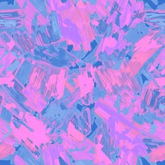 Seamless pattern. Pink, lilac, purple strokes of paint, brush strokes on a white background.