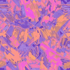 Seamless pattern. Pink, lilac, purple strokes of paint, brush strokes on a white background.
