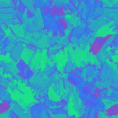 Fototapeta na wymiar Seamless pattern. Green, blue, cyan strokes of paint, brush strokes on a white background.