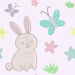 Bunny seamless pattern