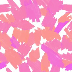 Seamless pattern. Pink, lilac, purple strokes of paint, brush strokes on a white background.