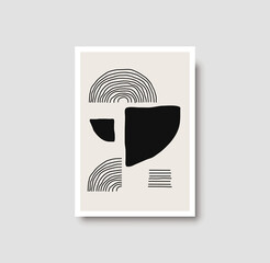 Abstract creative minimalist artistic geometric composition ideal for wall decoration, as postcard or brochure design, vector illustration. Geometric wall art print and decoration