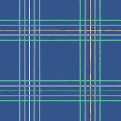Vector yellow green check blue seamless pattern
